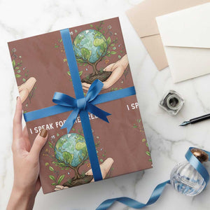 I Speak For The Trees Wrapping Paper Roll Earth Day Awareness TS14 Mocha Print Your Wear