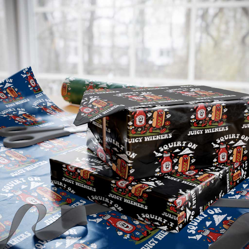 I Squirt On Juicy Wieners Wrapping Paper Roll Inappropriate Raunchy Humor TS10 Black Print Your Wear