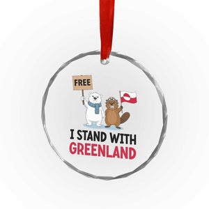 I Stand With Greenland Crystal Glass Ornament Anti Authoritarian Political Gag Gift TS12 Print Your Wear