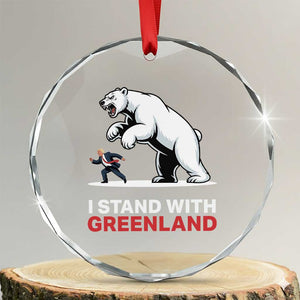 I Stand With Greenland Crystal Glass Ornament Anti Fascist Political Parody Gift TS12 Transparent Glass 3'' Circle Print Your Wear