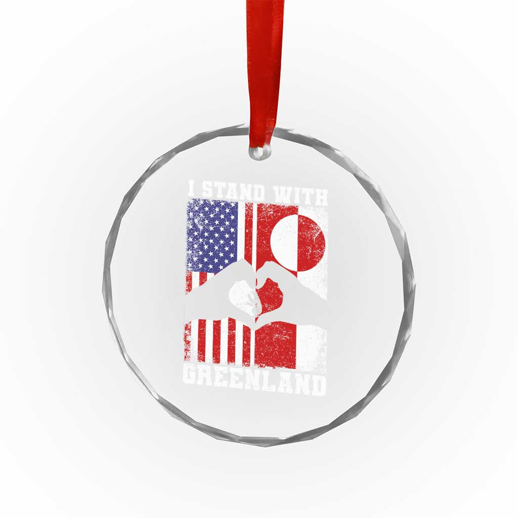 I Stand With Greenland Crystal Glass Ornament Greenlander US Flag Greenland American Usa America TS10 Print Your Wear