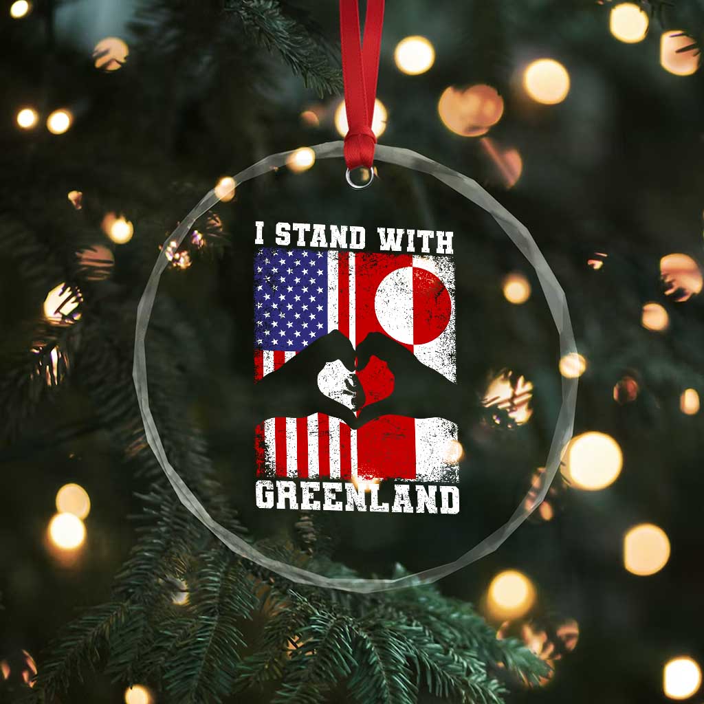 I Stand With Greenland Crystal Glass Ornament Greenlander US Flag Greenland American Usa America TS10 Print Your Wear