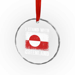 I Stand With Greenland Crystal Glass Ornament Grunge Flag TS10 Print Your Wear