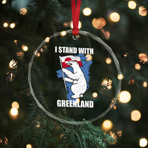 I Stand With Greenland Crystal Glass Ornament Polar Bear Greenland Protest TS11 Print Your Wear