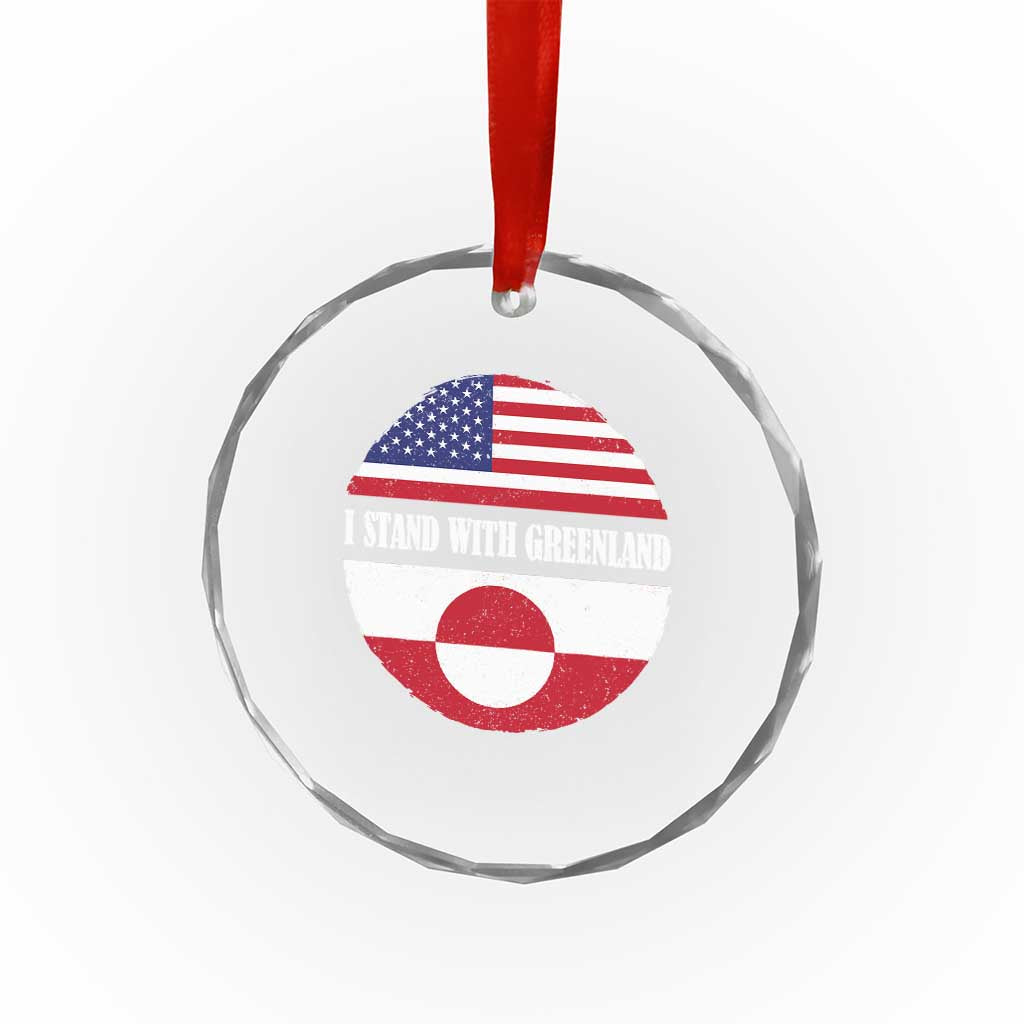 I Stand With Greenland Crystal Glass Ornament Political Protest Greenlander American Flag TS10 Print Your Wear
