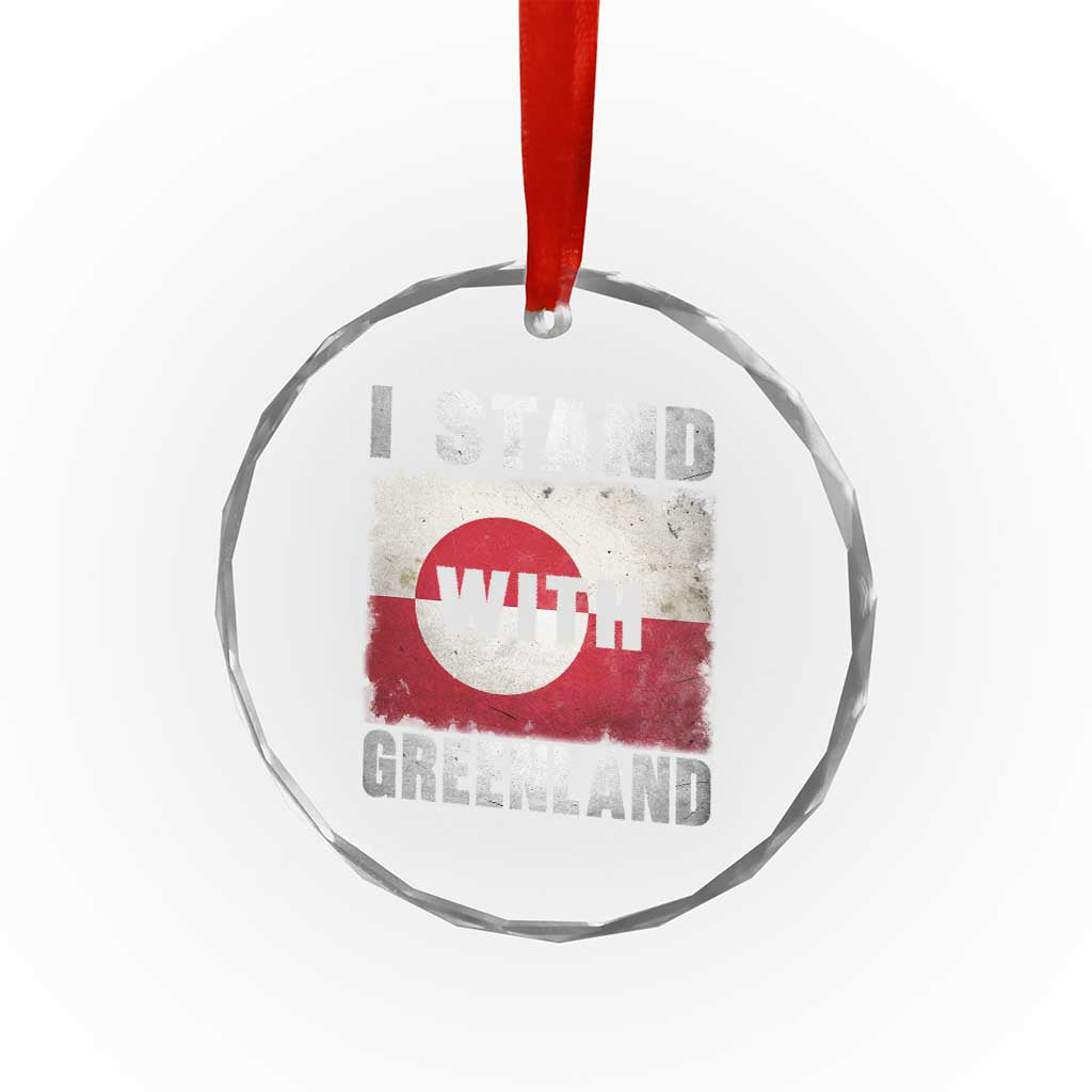 I Stand With Greenland Crystal Glass Ornament Support Greenlanders Vintage Greenland Flag TS11 Print Your Wear