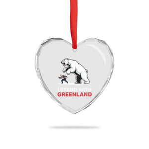 I Stand With Greenland Heart Crystal Glass Ornament Anti Fascist Political Parody Gift TS12 Print Your Wear