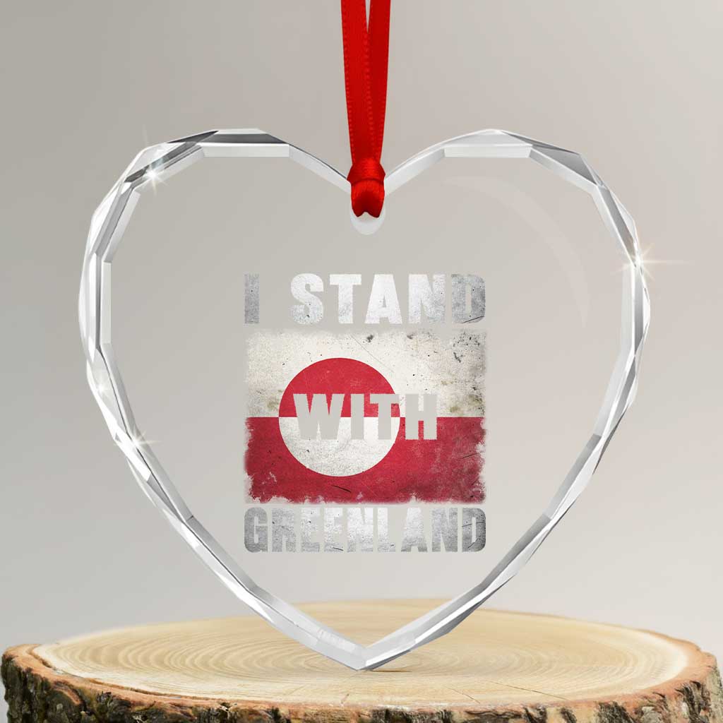 I Stand With Greenland Heart Crystal Glass Ornament Support Greenlanders Vintage Greenland Flag TS11 Transparent Glass 3'' Heart Print Your Wear