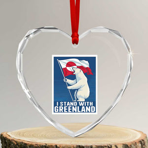 I Stand With Greenland Polar Bear Resist Heart Crystal Glass Ornament Vintage Patriotic Propaganda Sovereignty Protest TS02 Transparent Glass 3'' Heart Print Your Wear