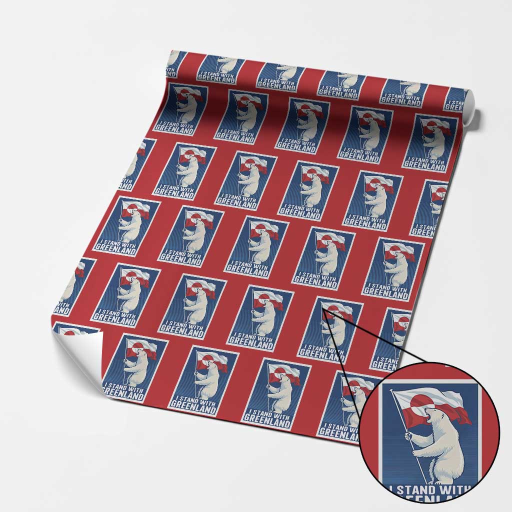 I Stand With Greenland Polar Bear Resist Wrapping Paper Roll Vintage Patriotic Propaganda Sovereignty Protest TS02 Red Print Your Wear