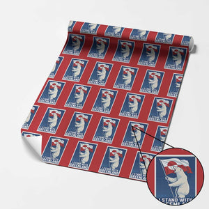 I Stand With Greenland Polar Bear Resist Wrapping Paper Roll Vintage Patriotic Propaganda Sovereignty Protest TS02 Red Print Your Wear