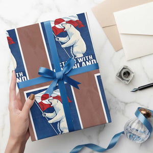 I Stand With Greenland Polar Bear Resist Wrapping Paper Roll Vintage Patriotic Propaganda Sovereignty Protest TS02 Mocha Print Your Wear
