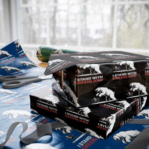 I Stand With Greenland Wrapping Paper Roll Anti Fascist Political Parody Gift TS12 Black Print Your Wear
