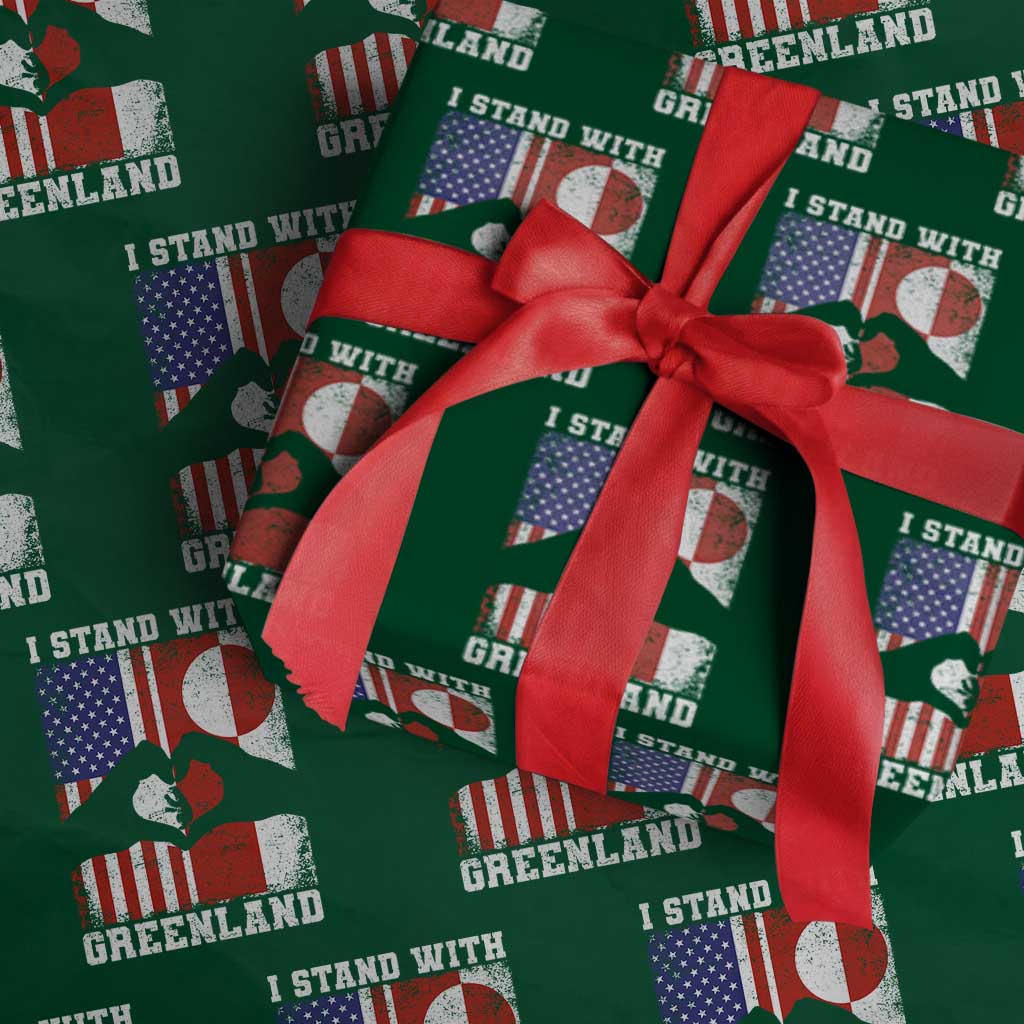 I Stand With Greenland Wrapping Paper Roll Greenlander US Flag Greenland American Usa America TS10 Green Print Your Wear
