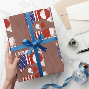 I Stand With Greenland Wrapping Paper Roll Greenlander US Flag Greenland American Usa America TS10 Mocha Print Your Wear