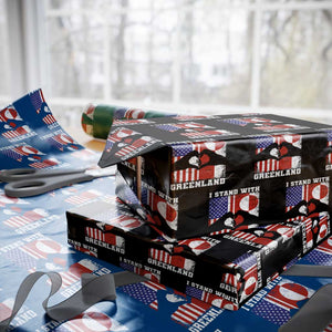 I Stand With Greenland Wrapping Paper Roll Greenlander US Flag Greenland American Usa America TS10 Black Print Your Wear