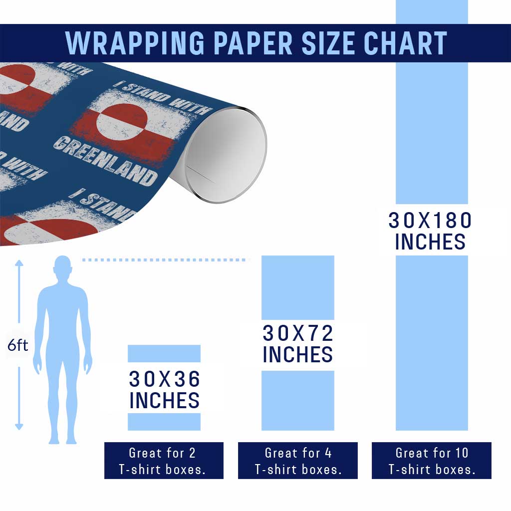 I Stand With Greenland Wrapping Paper Roll Grunge Flag TS10 Print Your Wear