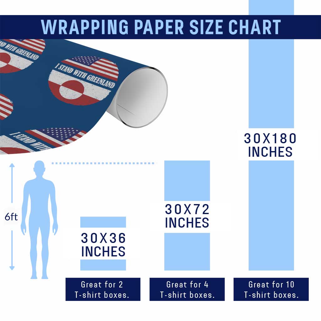 I Stand With Greenland Wrapping Paper Roll Political Protest Greenlander American Flag TS10 Print Your Wear