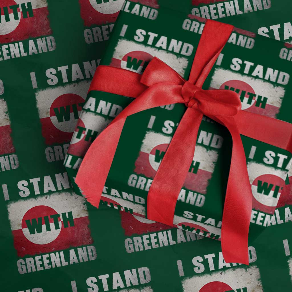 I Stand With Greenland Wrapping Paper Roll Support Greenlanders Vintage Greenland Flag TS11 Green Print Your Wear