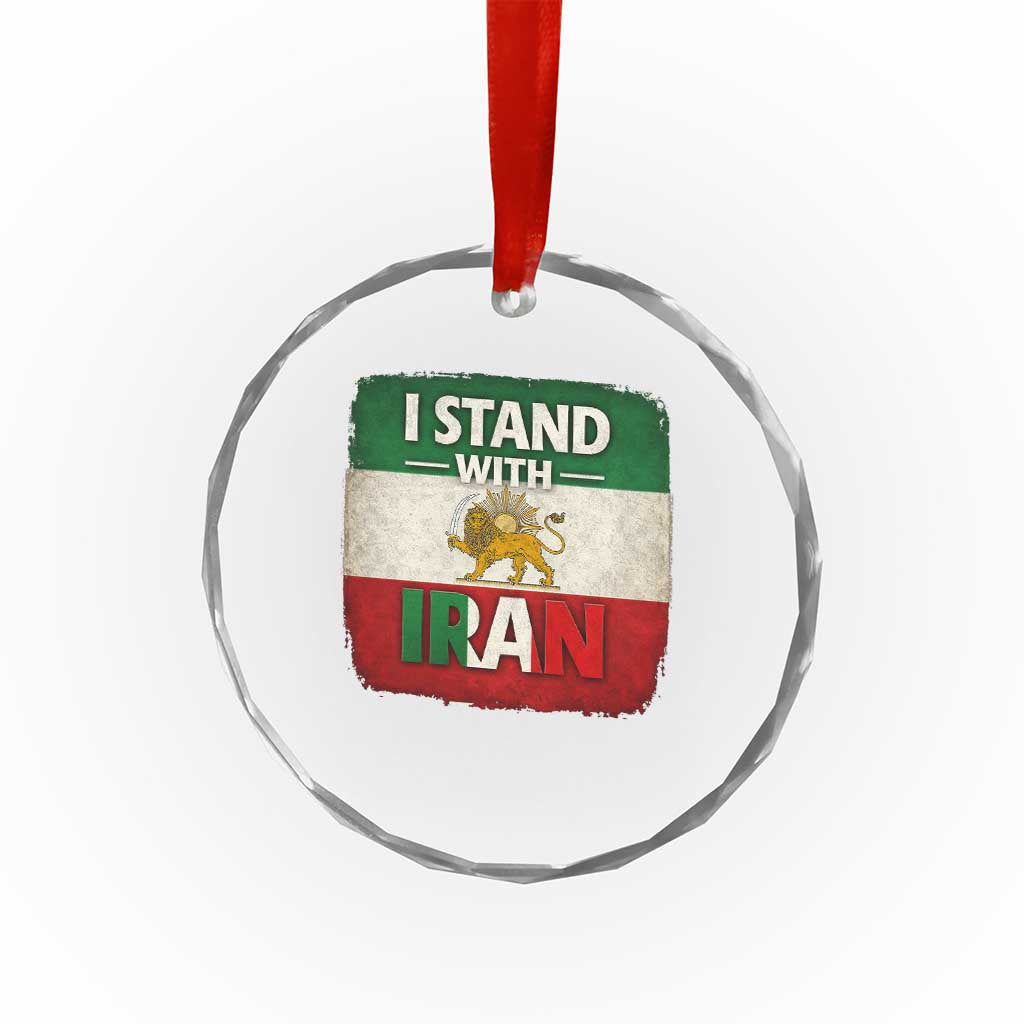 I Stand With Iran Crystal Glass Ornament Free Iran Support Persian Lion Flag TS11 Print Your Wear