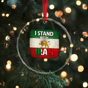 I Stand With Iran Crystal Glass Ornament Free Iran Support Persian Lion Flag TS11 Print Your Wear