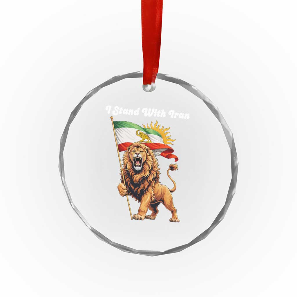 I Stand With Iran Crystal Glass Ornament Freedom Lion Patriotic Resistance Gift TS12 Print Your Wear