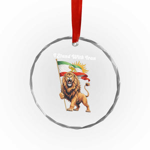 I Stand With Iran Crystal Glass Ornament Freedom Lion Patriotic Resistance Gift TS12 Print Your Wear