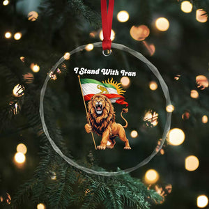 I Stand With Iran Crystal Glass Ornament Freedom Lion Patriotic Resistance Gift TS12 Print Your Wear