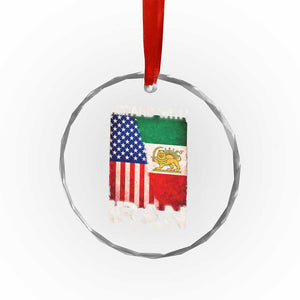 I Stand With Iran Crystal Glass Ornament Persian American Flag USA Persia Lion And Sun Iran TS10 Print Your Wear