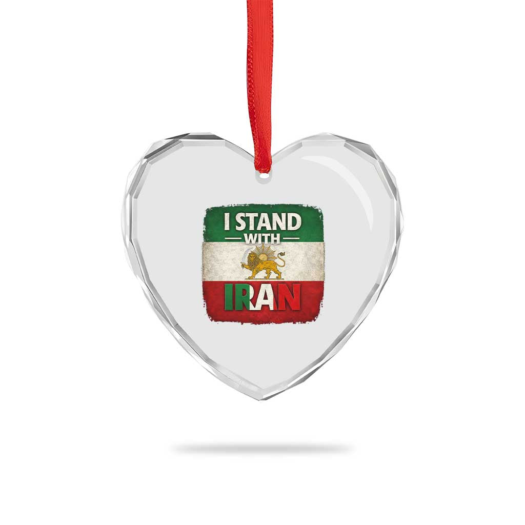 I Stand With Iran Heart Crystal Glass Ornament Free Iran Support Persian Lion Flag TS11 Print Your Wear