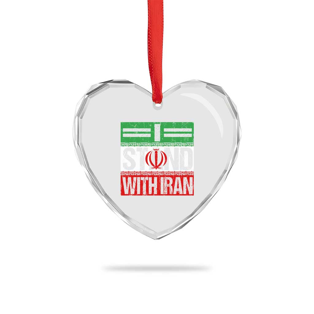 I Stand With Iran Heart Crystal Glass Ornament Iranian People Freedom Protest TS11 Print Your Wear
