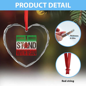 I Stand With Iran Heart Crystal Glass Ornament Iranian People Freedom Protest TS11 Print Your Wear