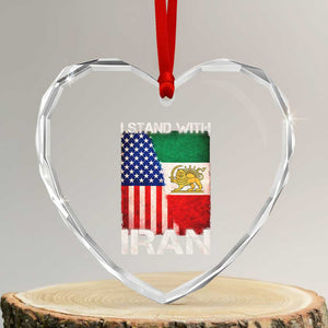 I Stand With Iran Heart Crystal Glass Ornament Persian American Flag USA Persia Lion And Sun Iran TS10 Transparent Glass 3'' Heart Print Your Wear