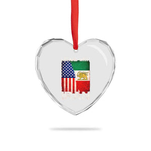 I Stand With Iran Heart Crystal Glass Ornament Persian American Flag USA Persia Lion And Sun Iran TS10 Print Your Wear