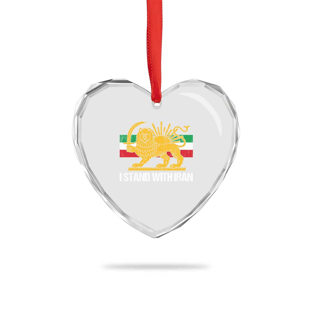 I Stand With Iran Heart Crystal Glass Ornament Shir o Khorshid Lion And Sun Iran Persia TS10 Print Your Wear