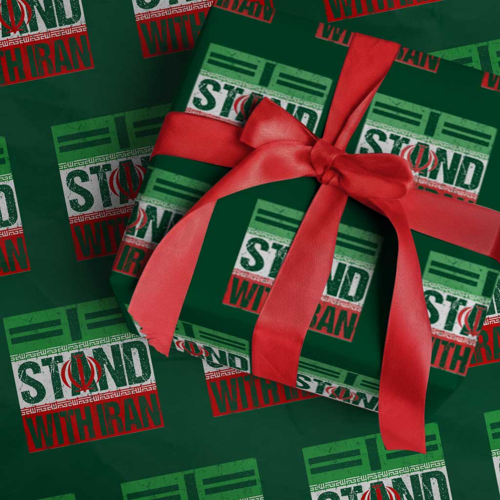 I Stand With Iran Wrapping Paper Roll Iranian People Freedom Protest TS11 Green Print Your Wear