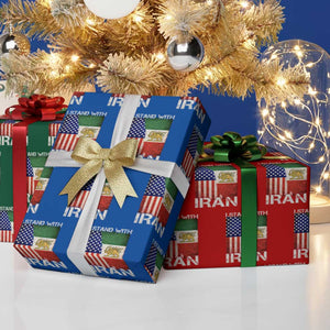 I Stand With Iran Wrapping Paper Roll Persian American Flag USA Persia Lion And Sun Iran TS10 Print Your Wear