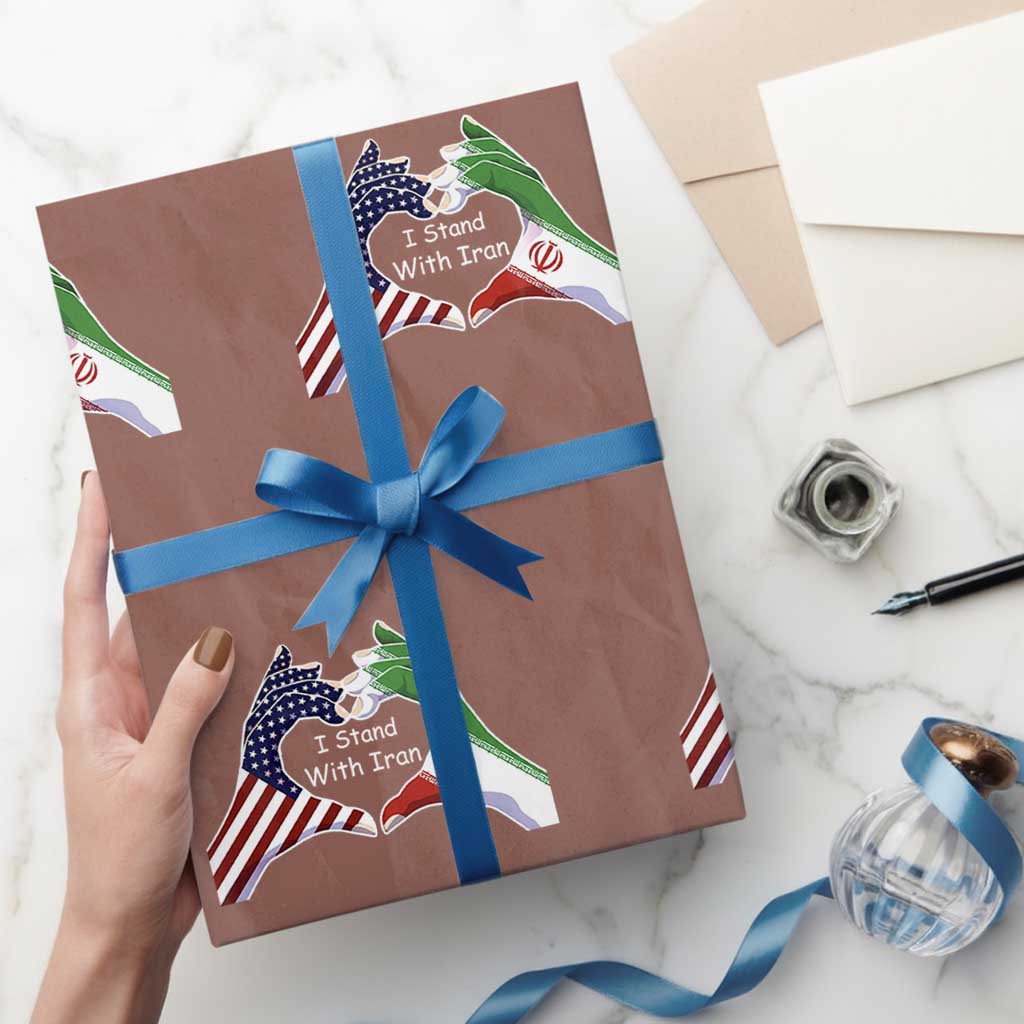 I Stand With Iran Wrapping Paper Roll Support Iranian People For Peace TS12 Mocha Print Your Wear
