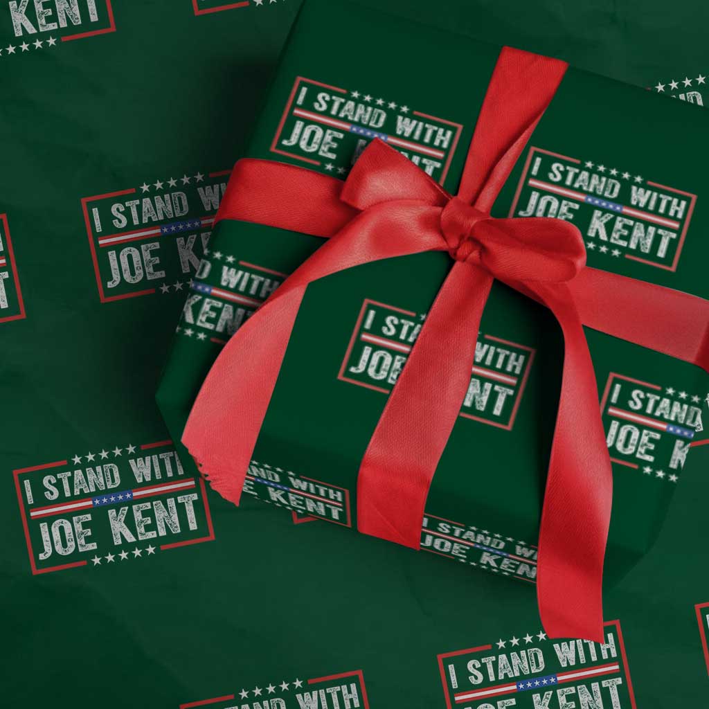 I Stand With Joe Kent Patriotic Support Wrapping Paper Roll American Flag Political Statement TS02 Green Print Your Wear