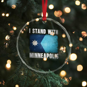 I Stand With Minneapolis Crystal Glass Ornament Social Justice and Immigration Protest MN Flag TS11 Print Your Wear