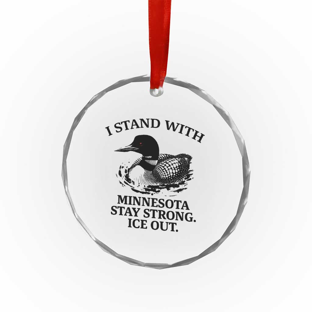 I Stand With Minnesota Crystal Glass Ornament Minnesota Anti ICE Immigration Protest TS14 Print Your Wear
