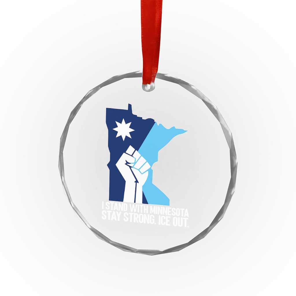 I Stand With Minnesota Crystal Glass Ornament Minnesota Flag Anti ICE Immigration Protest Resist TS14 Print Your Wear