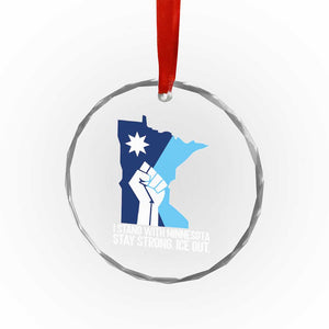 I Stand With Minnesota Crystal Glass Ornament Minnesota Flag Anti ICE Immigration Protest Resist TS14 Print Your Wear