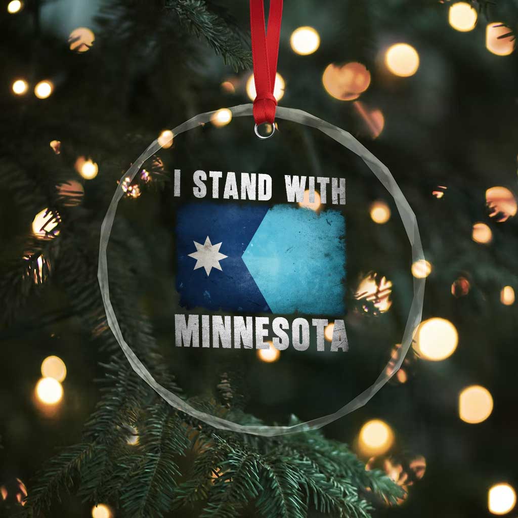 I Stand With Minnesota Crystal Glass Ornament MN State Support Political Protest TS11 Print Your Wear