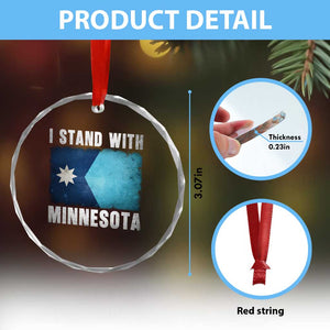 I Stand With Minnesota Crystal Glass Ornament MN State Support Political Protest TS11 Print Your Wear