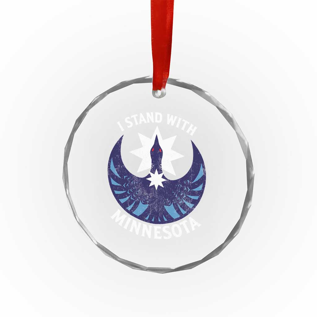 I Stand With Minnesota Crystal Glass Ornament Rebel Common Loon Minnesota Protest TS11 Print Your Wear