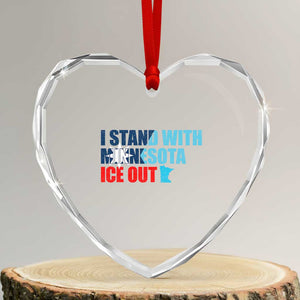 I Stand With Minnesota Heart Crystal Glass Ornament Minnesota Resist Anti ICE Immigration Protest TS14 Transparent Glass 3'' Heart Print Your Wear