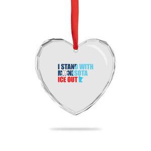 I Stand With Minnesota Heart Crystal Glass Ornament Minnesota Resist Anti ICE Immigration Protest TS14 Print Your Wear