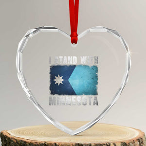 I Stand With Minnesota Heart Crystal Glass Ornament MN State Support Political Protest TS11 Transparent Glass 3'' Heart Print Your Wear