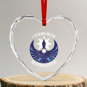 I Stand With Minnesota Heart Crystal Glass Ornament Rebel Common Loon Minnesota Protest TS11 Transparent Glass 3'' Heart Print Your Wear